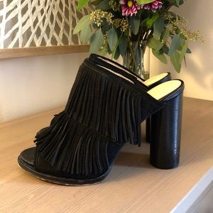 French Connection Uriah fringe suede mules
